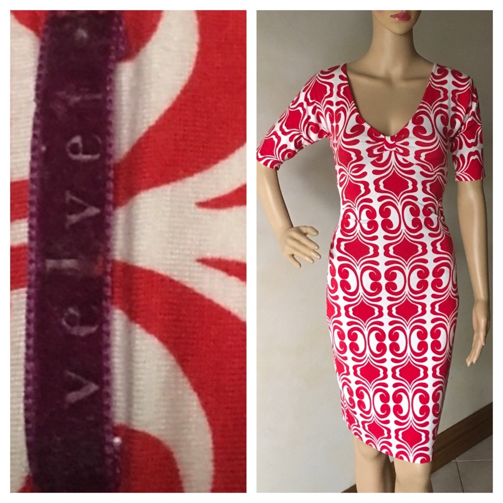 Gorgeous Y2K Velvet brand red and white dress